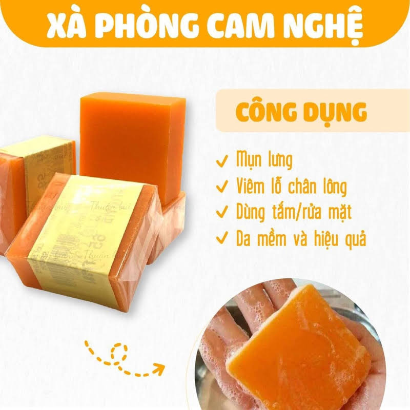 (Lốc 12 Thanh) Xà Phòng Cam Nghệ Galong TRắng Da Khử Mụn , Thâm 75g Thái