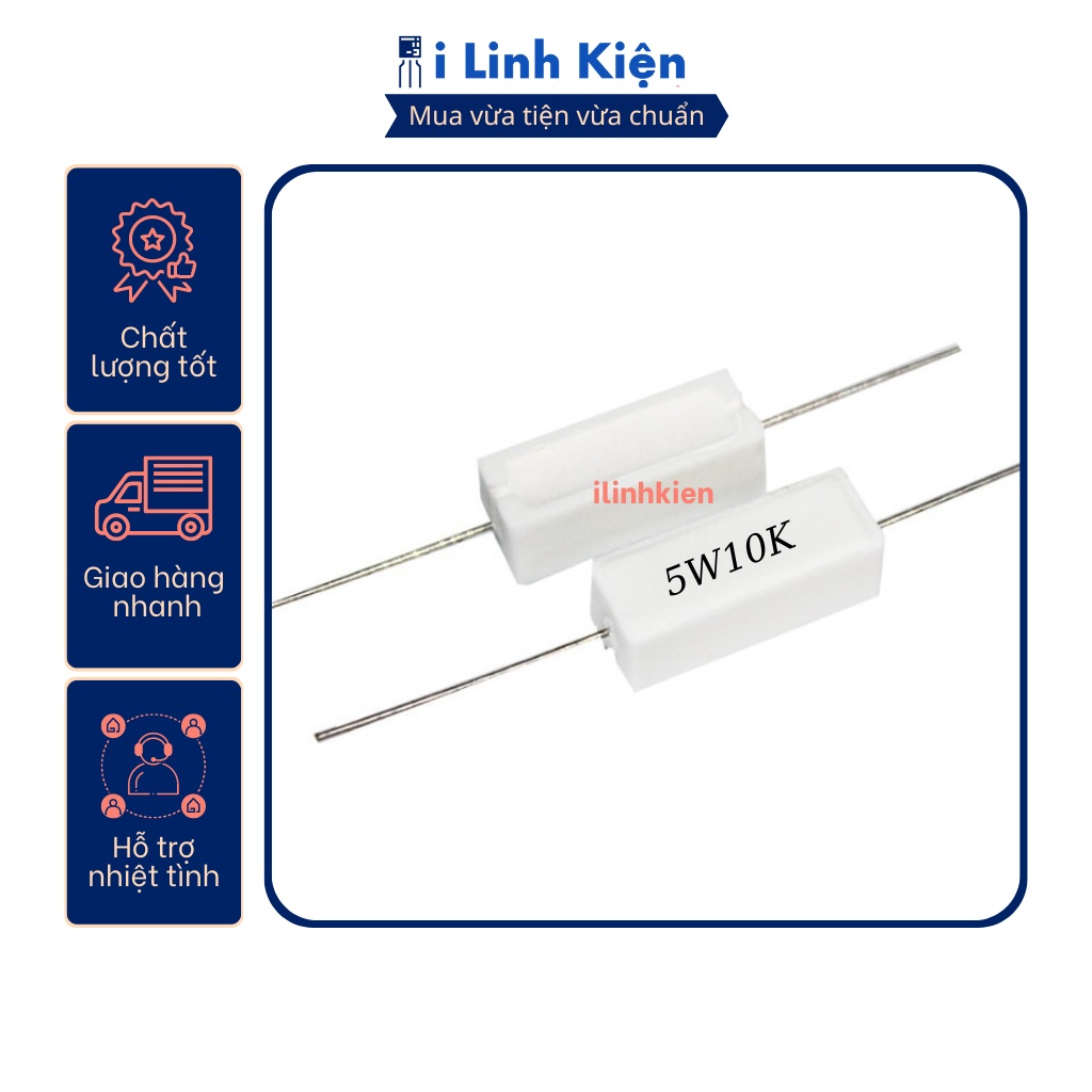 Điện trở sứ 5w 10k 5% chất lượng tốt