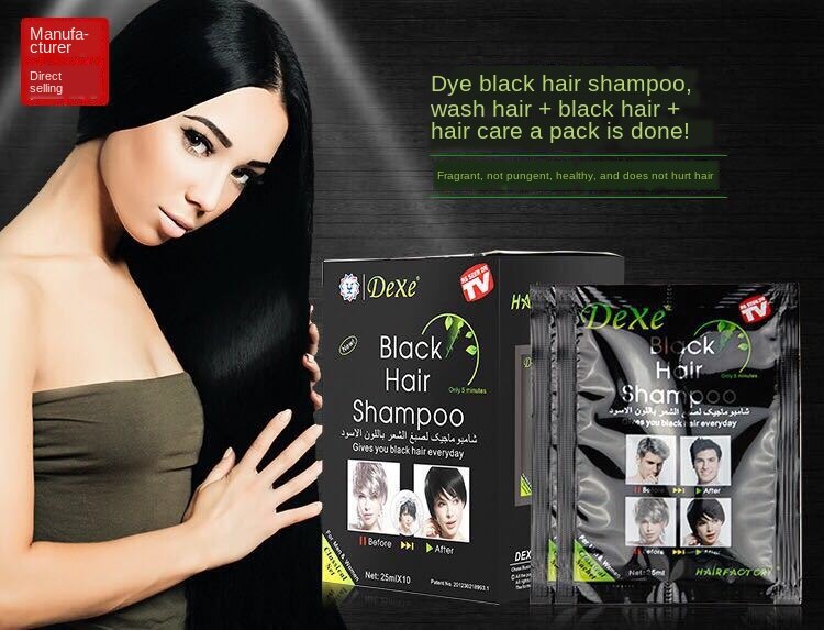(NK Anh quốc ) Dầu gội đen tóc Dexe - 100% thảo dược Hộp 10 gói