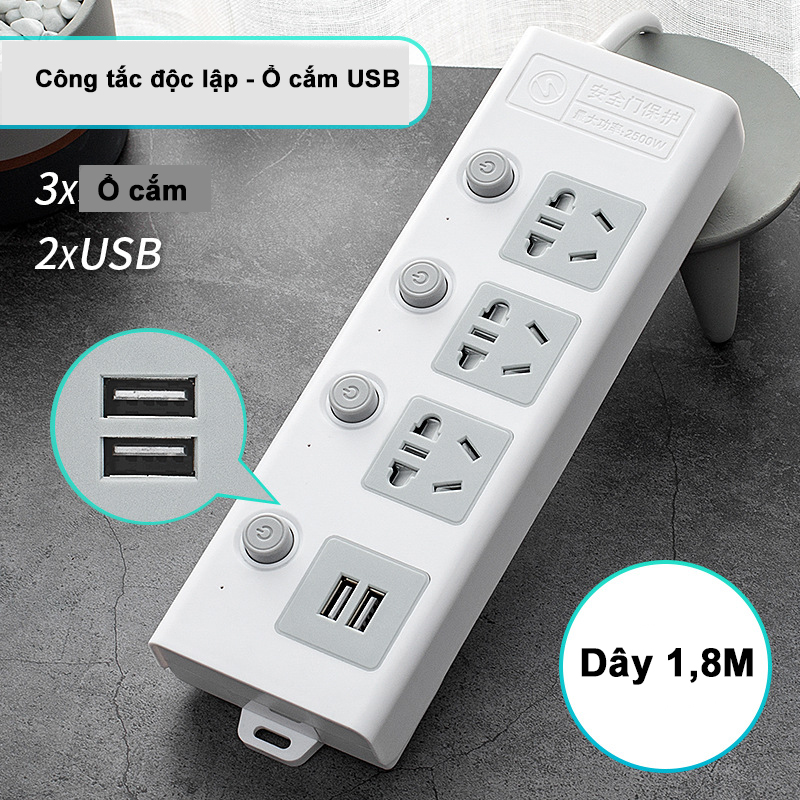 Ổ Cắm Điện Đa Năng Thông Minh-Ổ cắm điện thông minh kèm cổng sạc USB