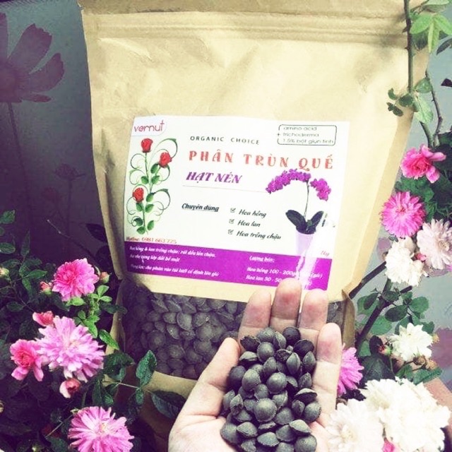 Phân trùn quế hạt mận cho hoa lan 1kg