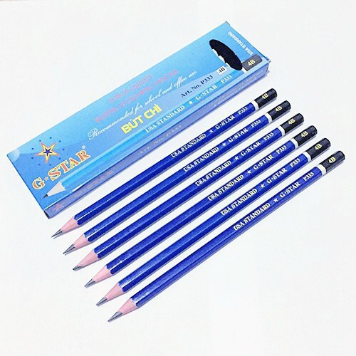 Hộp 12 cây Bút chì đen vỏ gỗ G-Star P333 - 2B, 3B, 4B, 5B, 6B
