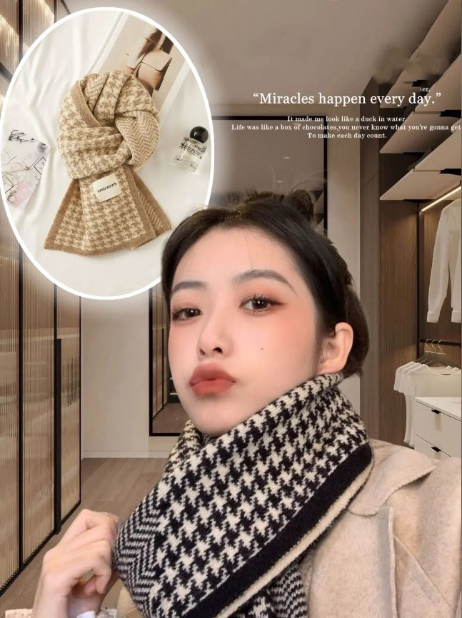 Khăn Quàng Cổ Len Dệt Kim Hàn Quốc Ấm Áp