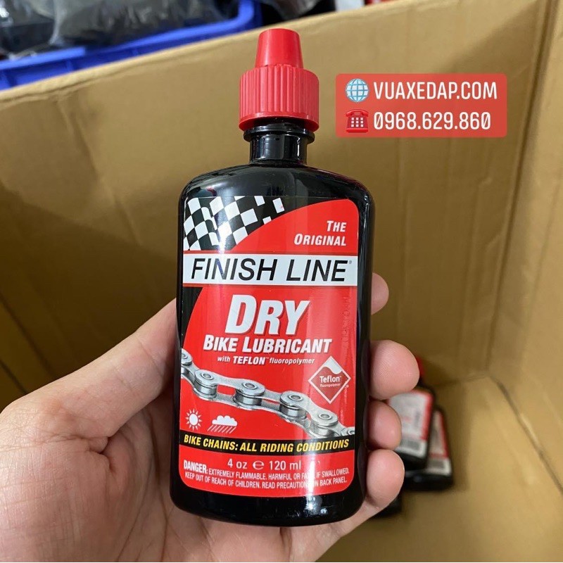 Dầu bôi trơn sên xe đạp finish line teflon dry lube t00040101