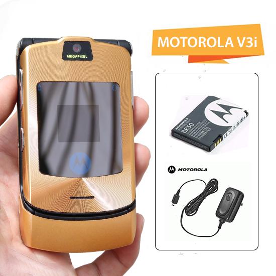 Điện thoại Motorola V3i nắp gập (CHÍNH HÃNG - Bàn phím thép - Kèm Pin Sạc)