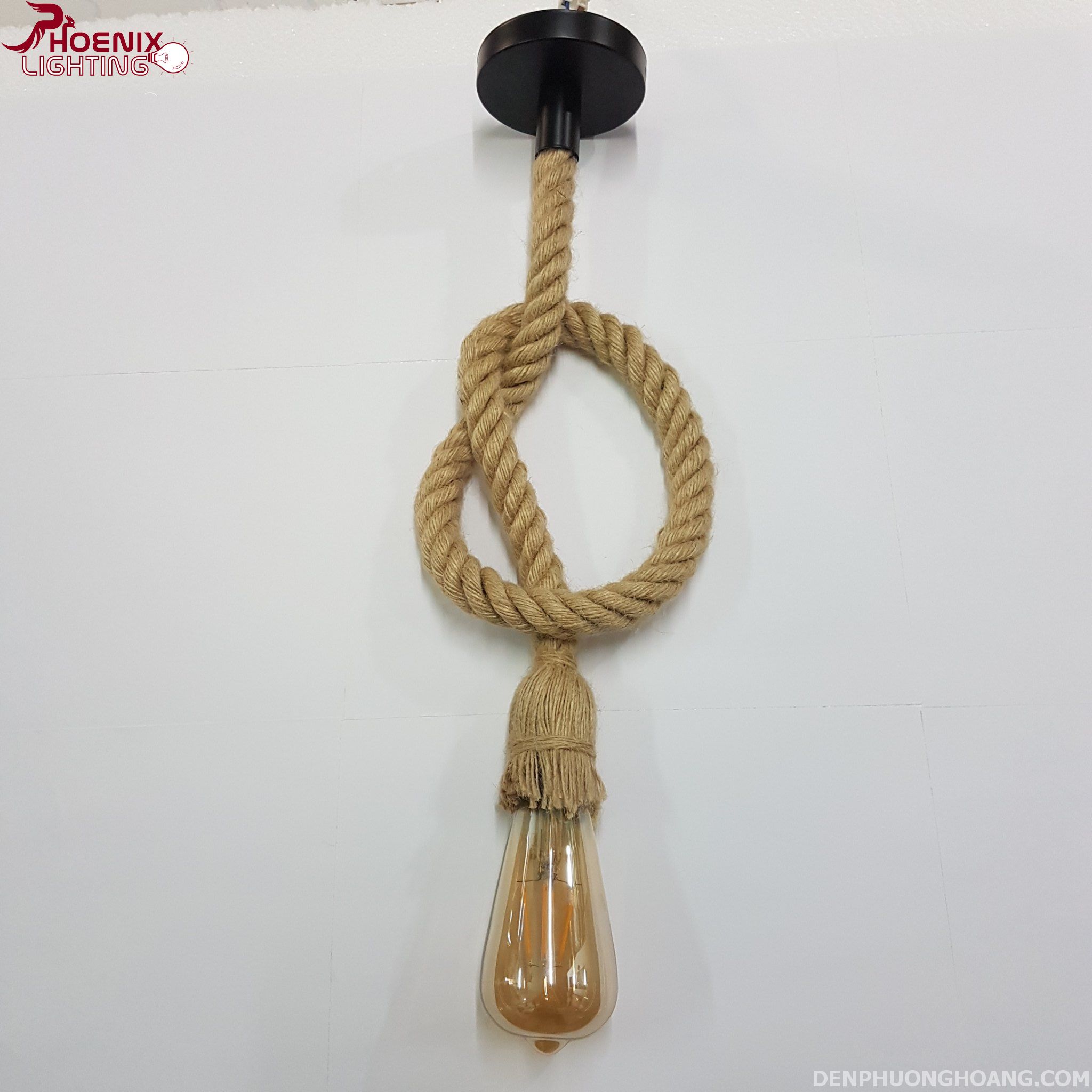 Đèn thả dây thừng một dây 1m (Chưa bóng)
