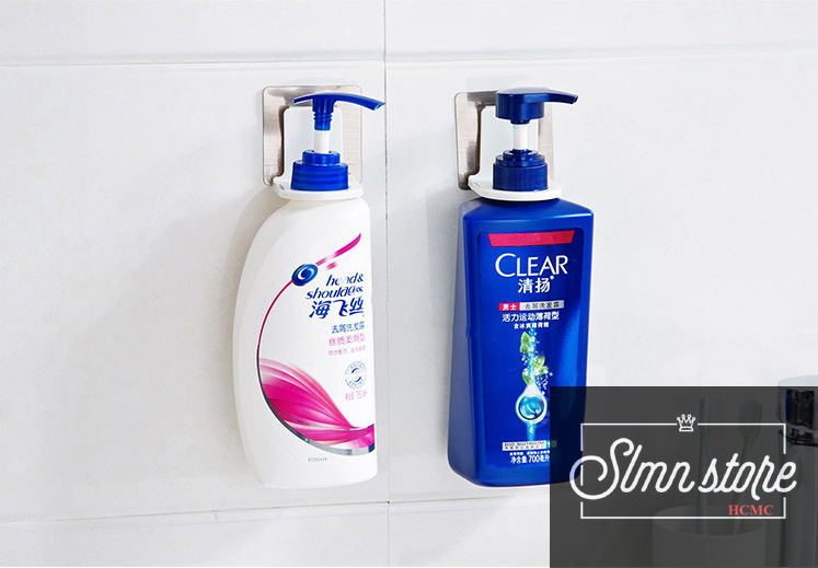 Miếng dán treo dầu gội, sữa tắm, bình xịt có vòi tiện lợi siêu chắc chắn.