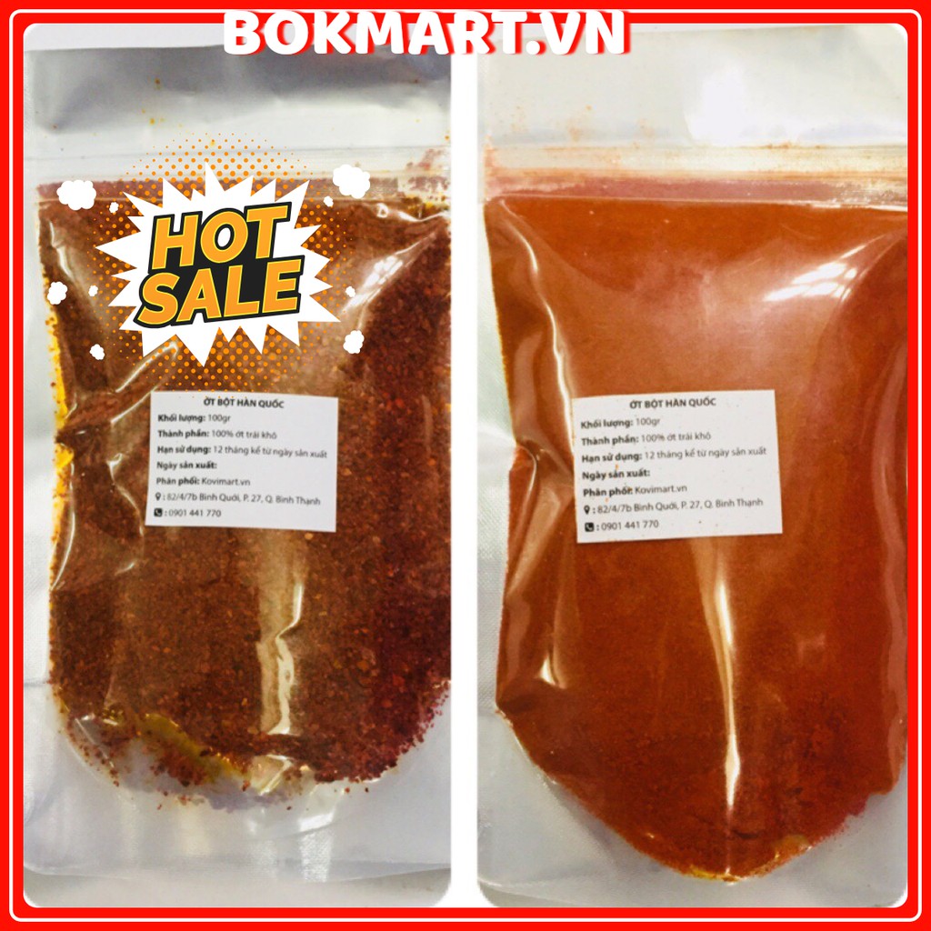 100GR ỚT BỘT NHẬP KHẨU HÀN QUỐC ( MỊN,VẨY )(vẩy )