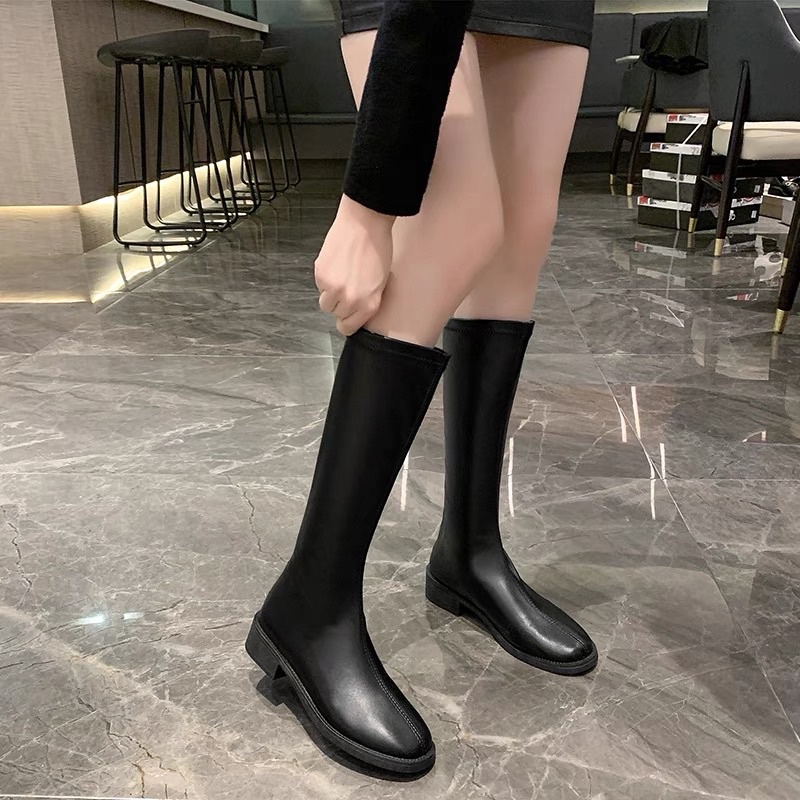 BỐT ĐÙI 3 PHÂN CAO CỔ DA MỀM ỐNG ĐỨNG