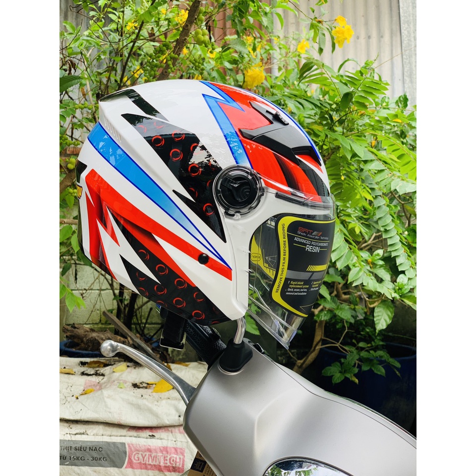 Nón bảo hiểm 3/4 2 kính M268 tem Dragon boy chính hãng cao cấp