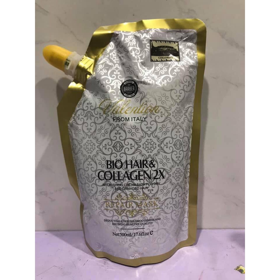 HẤP TÓC TÁI SINH VALENTION BIO HAIR COLLAGEN 2X 500ML