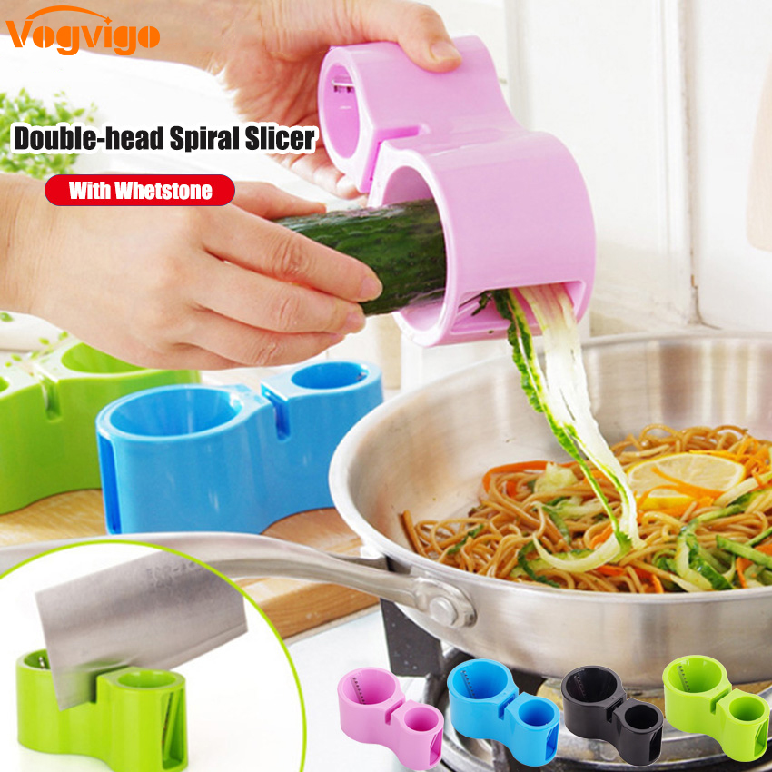 Phụ kiện nhà bếp, dụng cụ cắt lát xoắn ốc hai đầu máy làm mì sợi zucchini, rau cắt máy cắt gọt mài