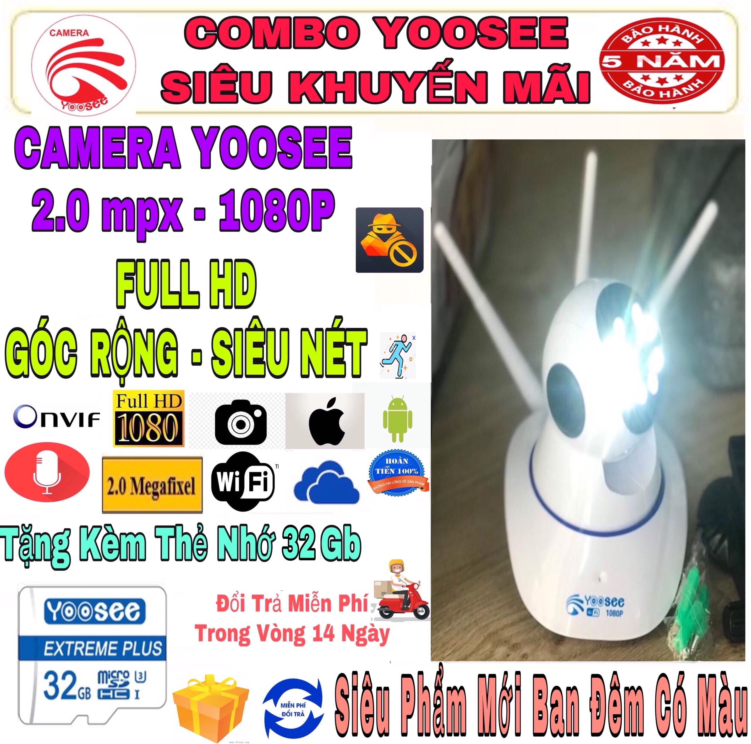 >> BÁO GIÁ CAMERA WIFI YOOSEE 3 RÂU Z01T THẾ HỆ MỚI QUAN SÁT 24/24, XOAY 360 ĐỘ HÌNH ẢNH CHẤT LƯỢNG BH12T | Shopee Lazada Sendo Tiki mới nhất 52 (KÈM Thẻ Nhớ SD YOOSEE 32 GB. BẢO HÀNH 5 Năm) Camera IP Wifi Yoosee 3 Râu xoay 360 độ, Siêu Phẩm Phiên Bản Mới Ban Đêm Có Màu, độ phân giải FULL HD 2.0MP 1920x1080p Không Dây, Camera trong nhà, Camera hồng ngoại, lưu trữ dữ liệu.