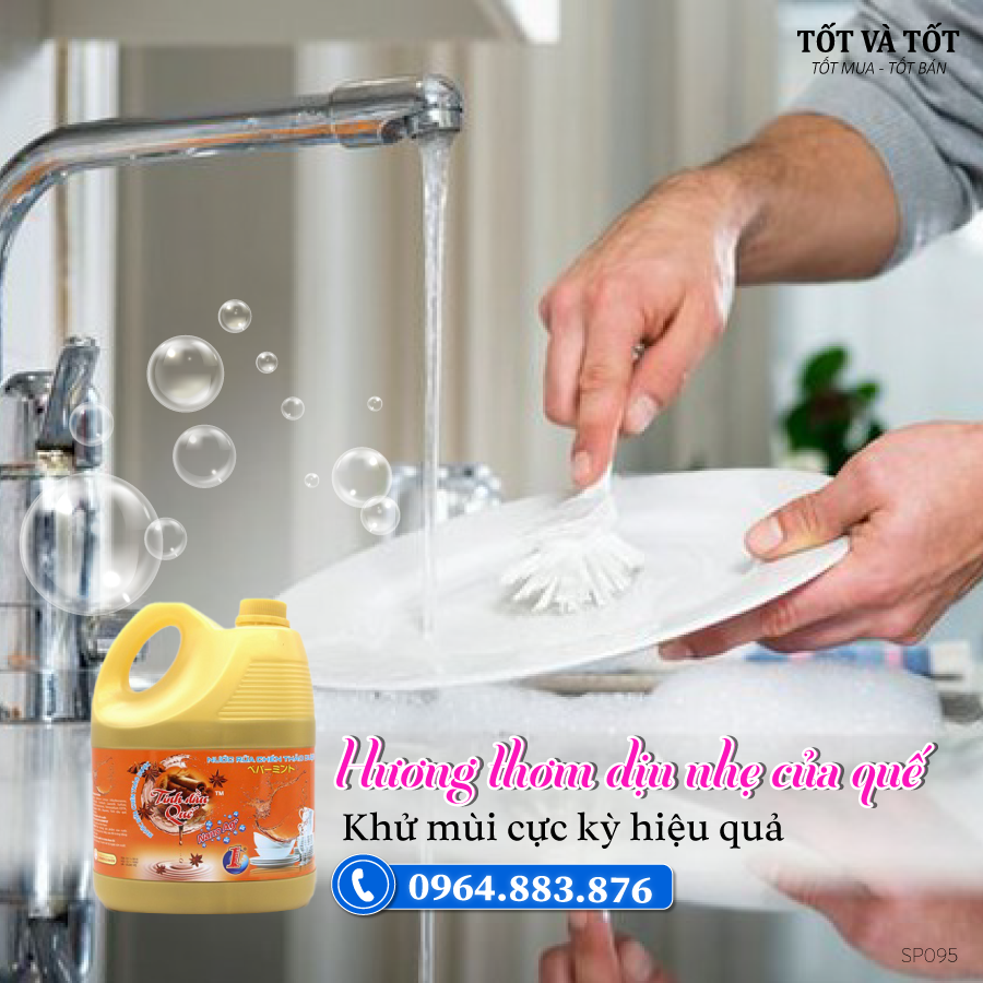 Nước rửa bát tinh dầu quế Ánh Dương 3.2 lít