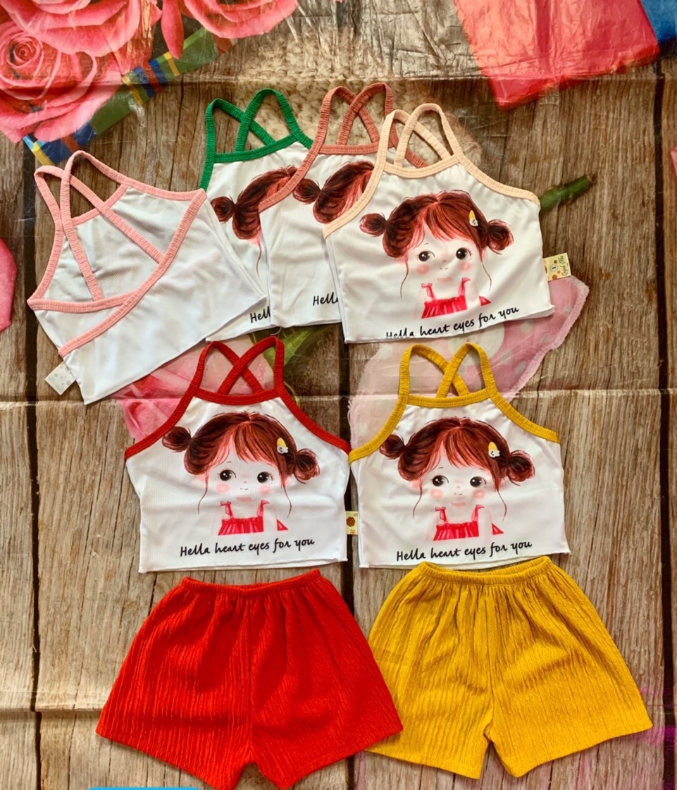 Bộ thun xốp dây chéo bé