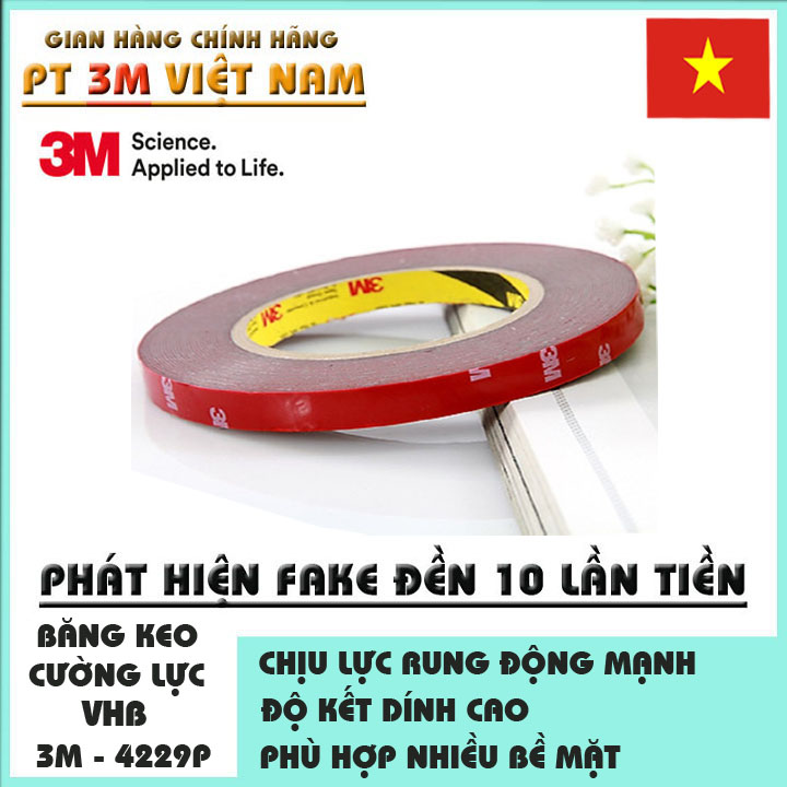 Băng keo 2 mặt 3M 4229P dán dồ chơi xe.