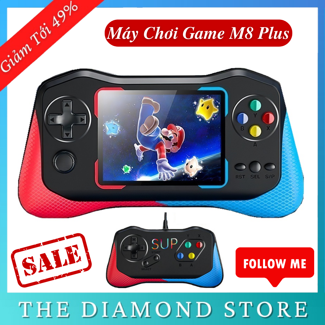 Máy Chơi Game Cầm Tay M8 Plus Với Hơn 500 Trò Chơi Siêu Hot, Kèm Tay Cầm Chơi Game 2 Người - Máy Chơi Game Mini , Máy Điện Tử , Máy Chơi Game 4 Nút