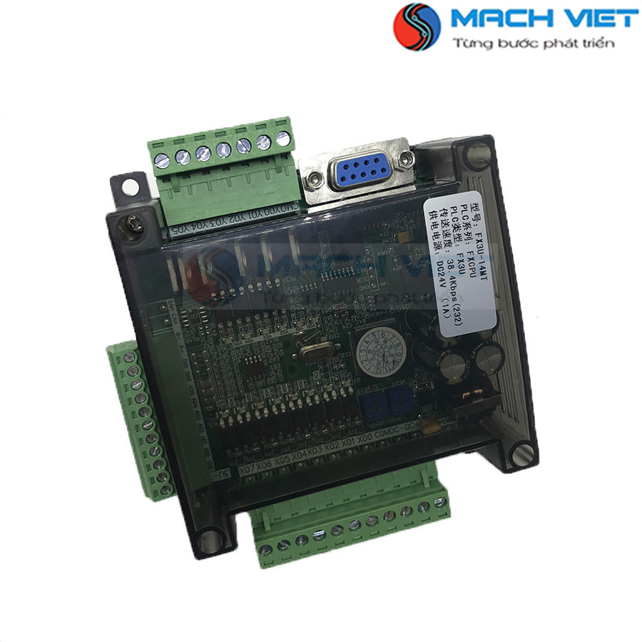 Board lập trình PLC FX3U 14MT 6AD 2DA có Pin, RS485