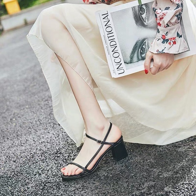 GIÀY SANDAL GÓT 5 PHÂN QUAI MÃNH