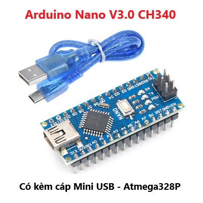 Kit Arduino Nano V3.0 CH340 Có kèm cáp Mini USB - Atmega328P