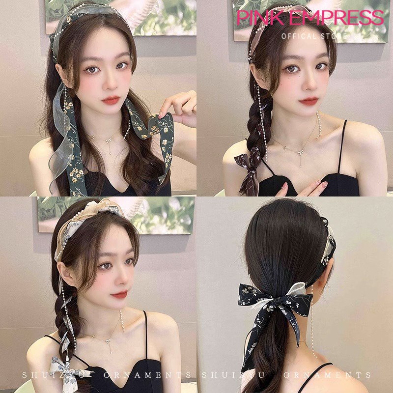Dây Cột Tóc Đính Ngọc Trai Phong Cách Hàn Quốc