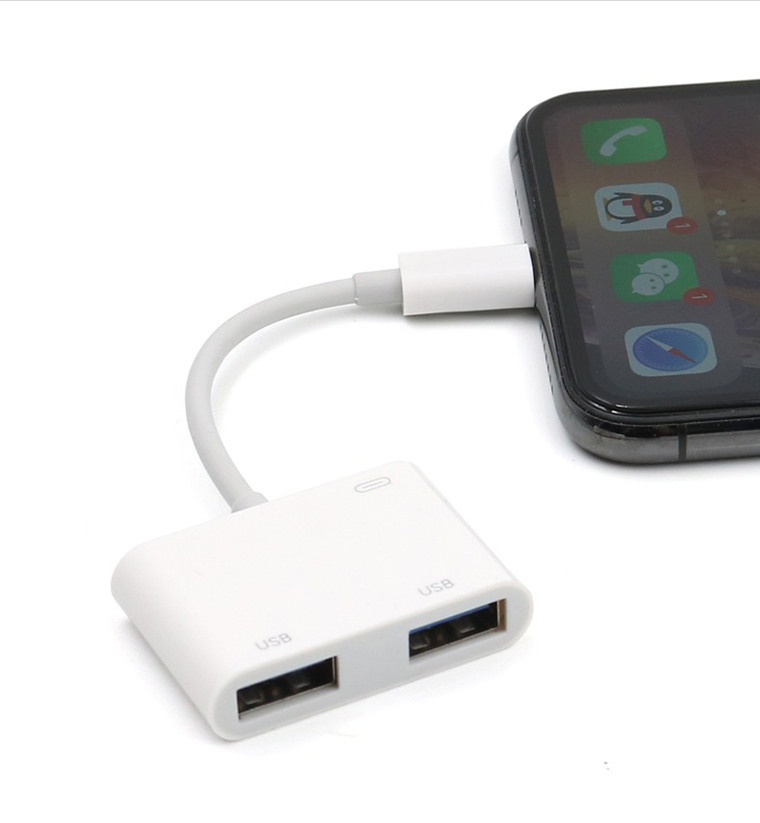 Cáp Chuyển Đổi Apple Lightning Sang 2 Cổng USB Dùng cho iPhone, iPad