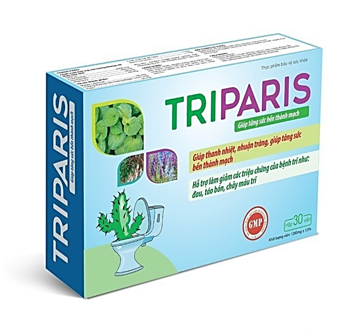 Viên uống tiêu Trĩ - Paris -100% thảo dược: Diếp cá, Nano Curcumin,Hạt dẻ giúp thanh nhiệt, nhuận tràng, tiêu trĩ, táo bón - Hộp 30 viên - Chuẩn GMP Bộ Y tế