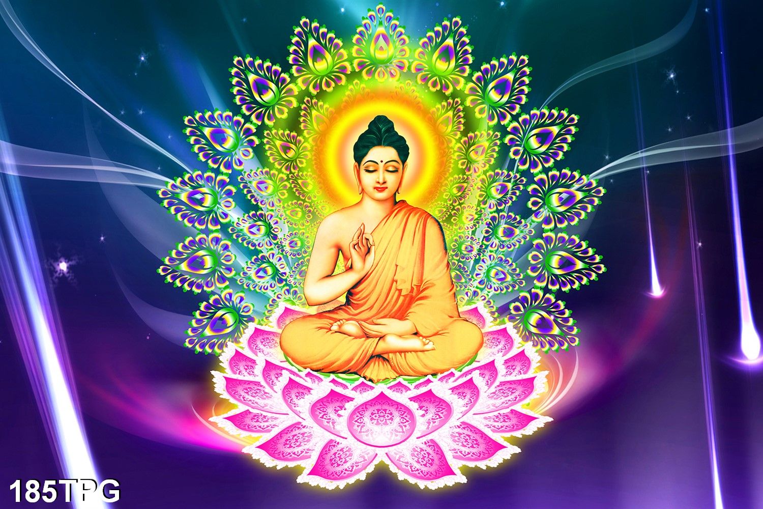 Tranh dán tường 3d phật - tranh dán bàn thờ phật