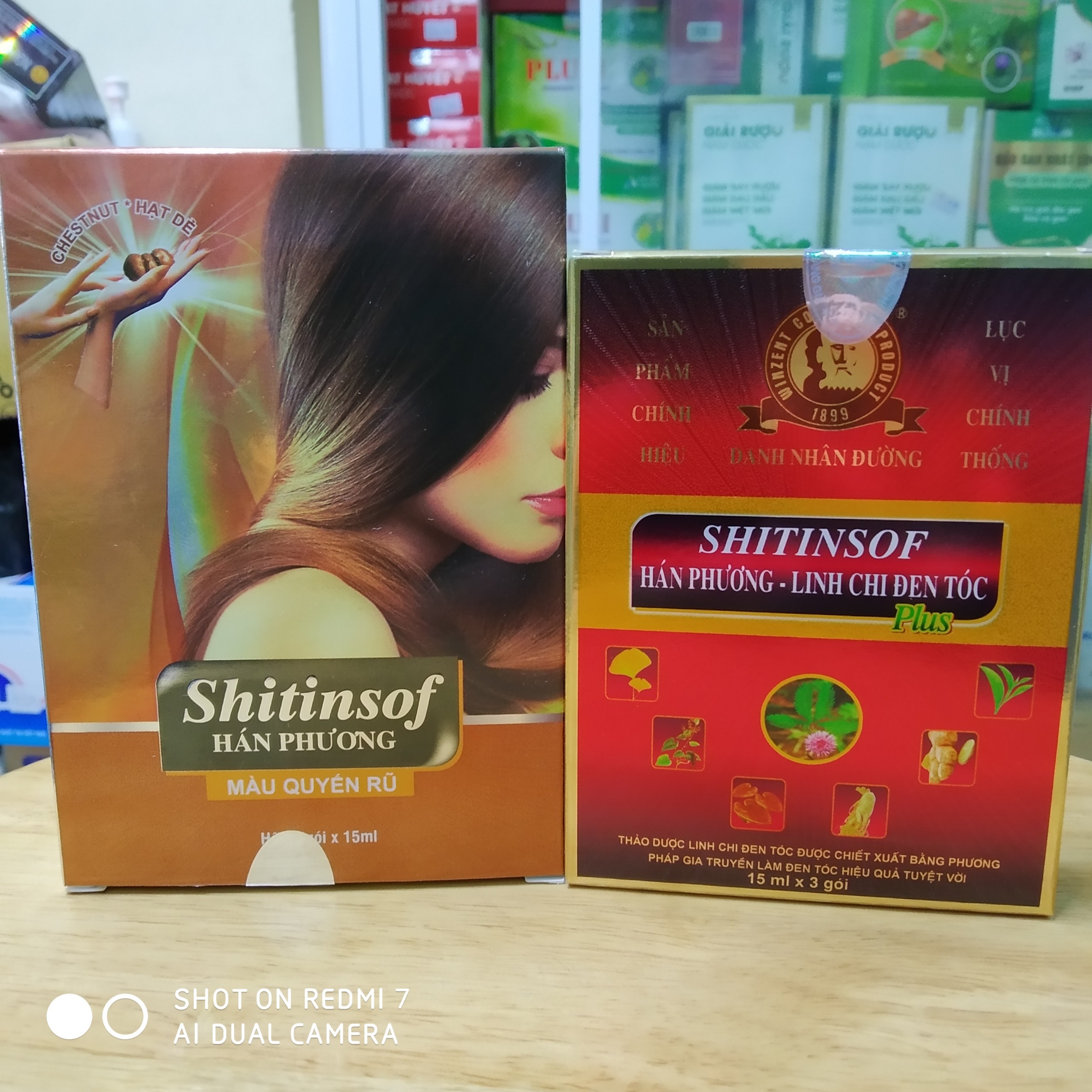 Nhuộm Tóc Shitinsof Hán Phương Linh Chi màu đen tóc & màu hạt dẻ
