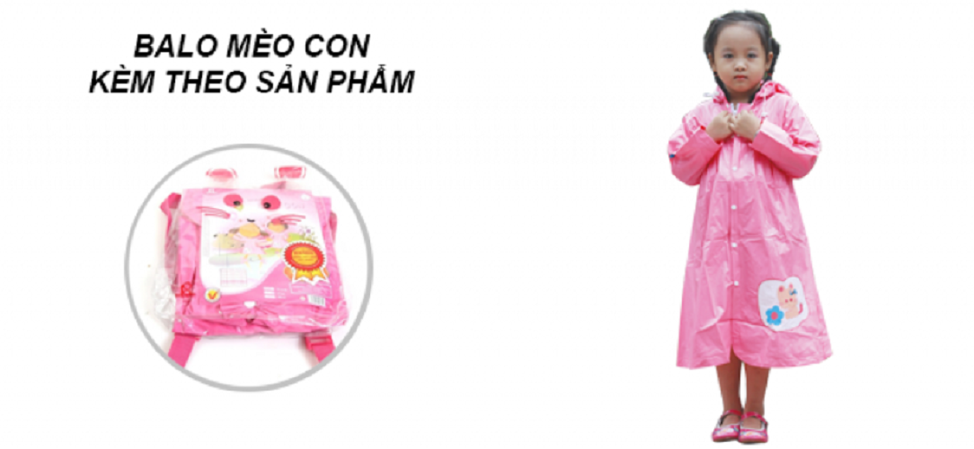 Áo Mưa Rando Trẻ Em - Áo Mèo Con