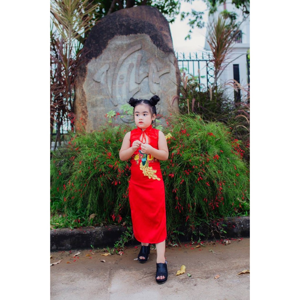 [HCM]Sườn Xám Phụng Bé Gái Sang Chảnh