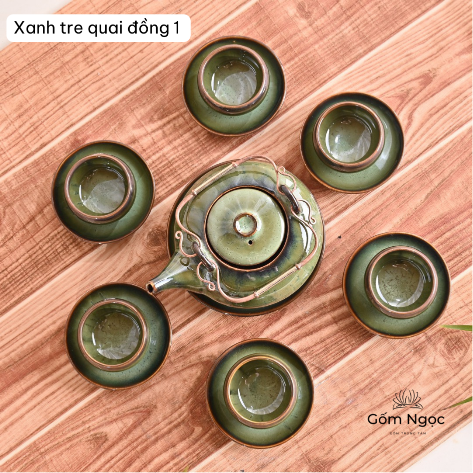 Ấm chén hãm trà pha chè dung tích 350ml, 600ml gốm sứ Bát Tràng
