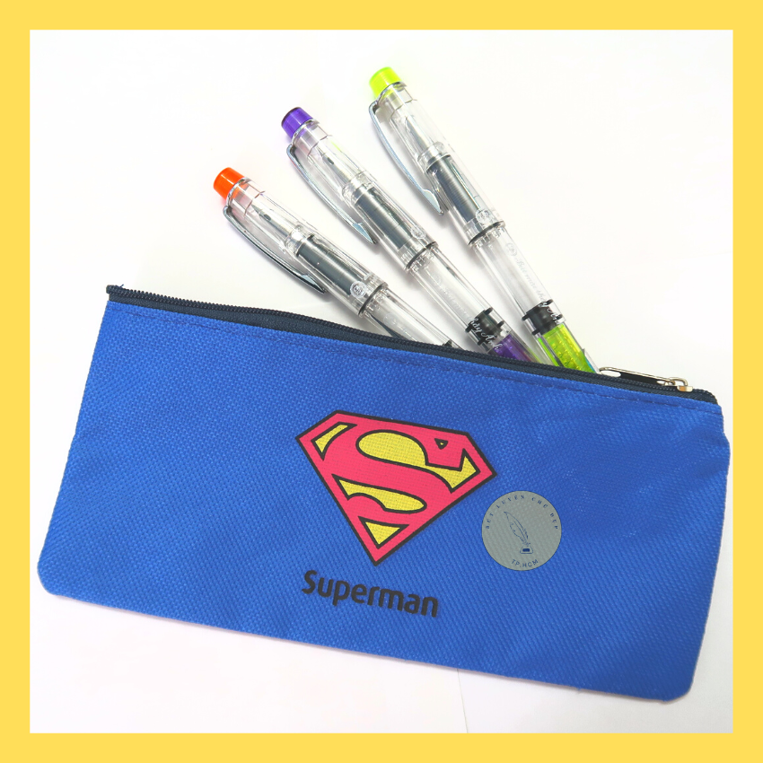 Bóp vải đựng bút superman siêu chất