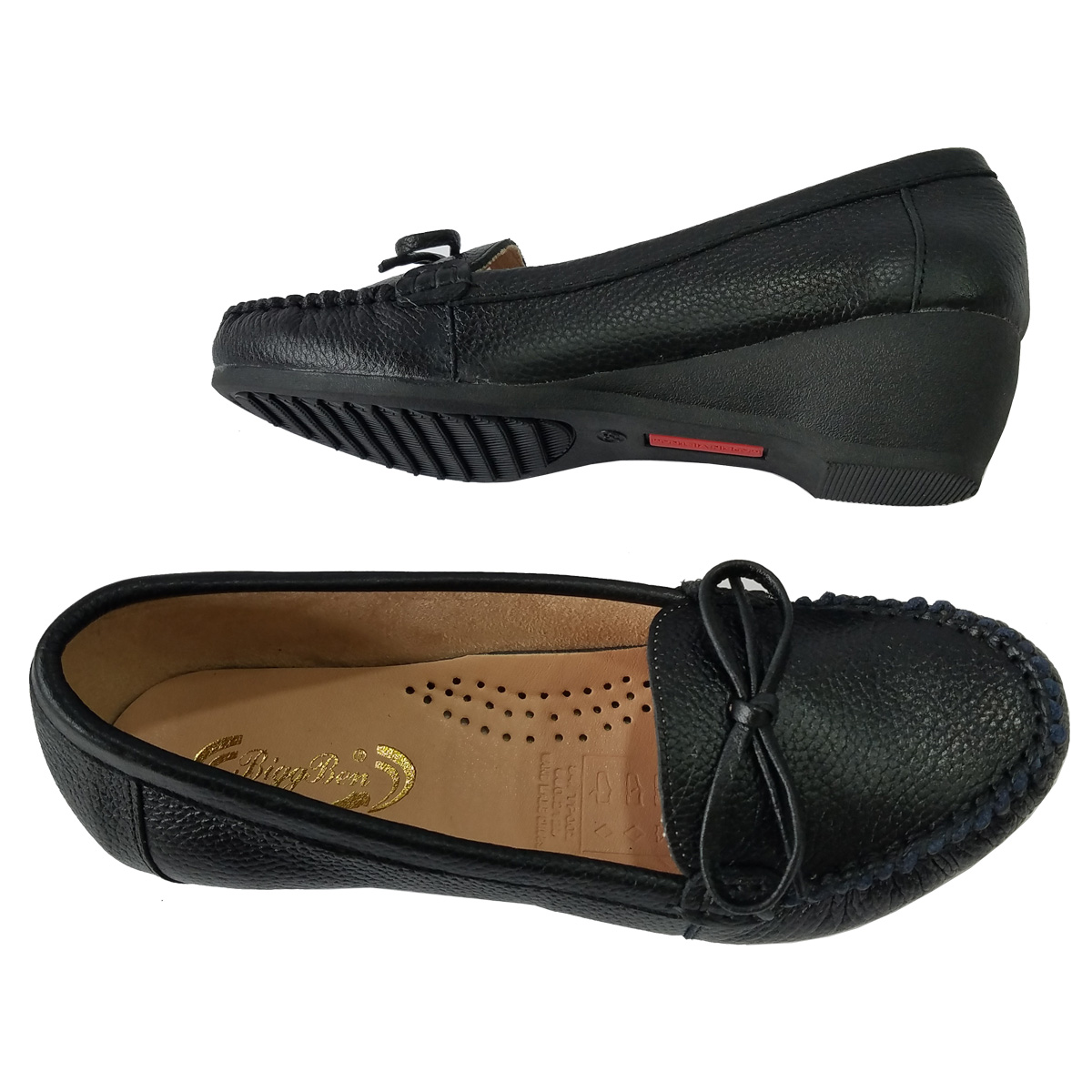 Giày Búp Bê BIGBEN Da Bò Thật Cao 5cm BB139