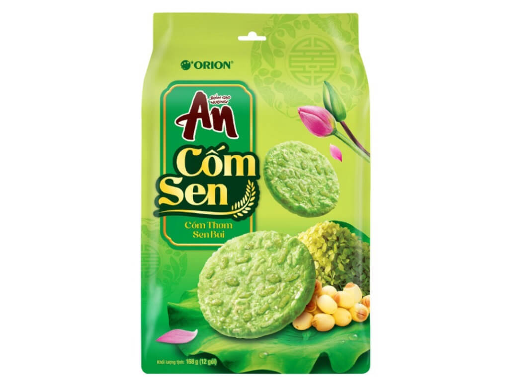 BÁNH GẠO NƯỚNG AN ORION CỐM SEN GÓI 168GR - 21033