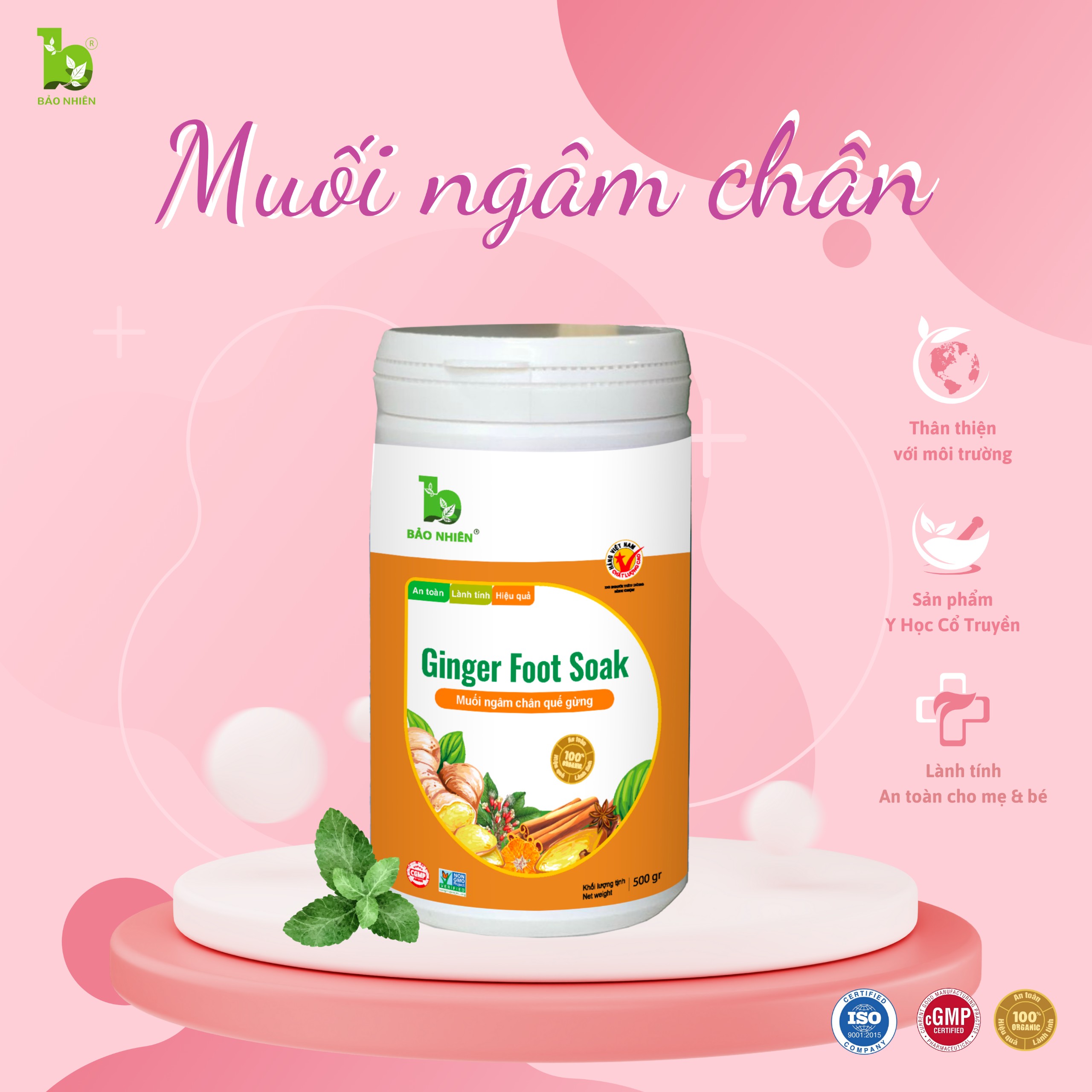 [HCM]Liệu trình 4 hộp muối ngâm chân Bảo Nhiên 500g giúp giảm đau xương khớp – An thần – Ngủ ngon