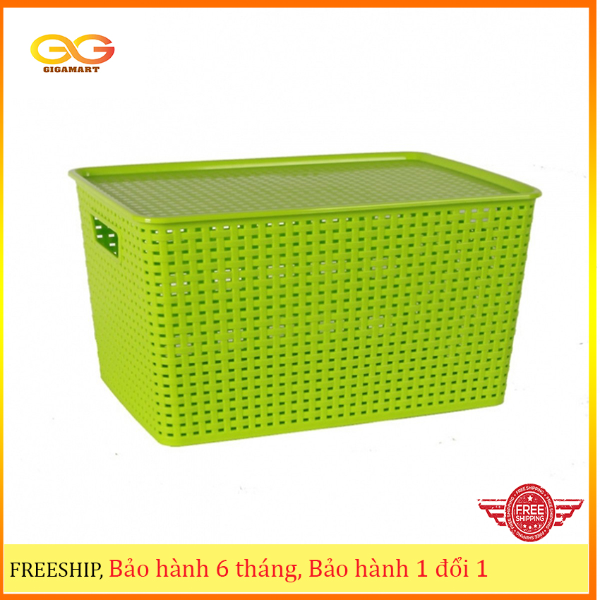 Combo 3 Giỏ đựng đồ đa năng có nắp đậy phong cách Hàn Quốc , cỡ bé- Song Long
