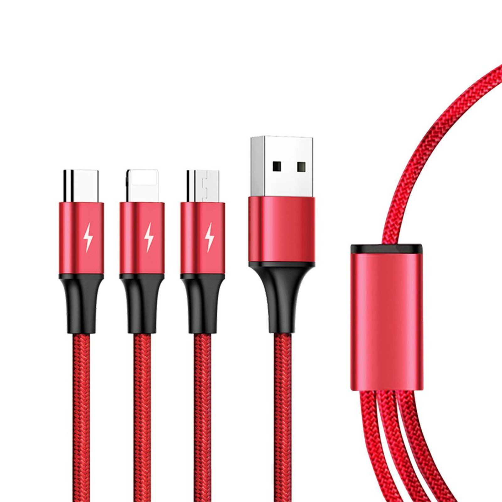 Cáp sạc dây dù đa năng 3 đầu Lightning - Type C - Micro USB mẫu