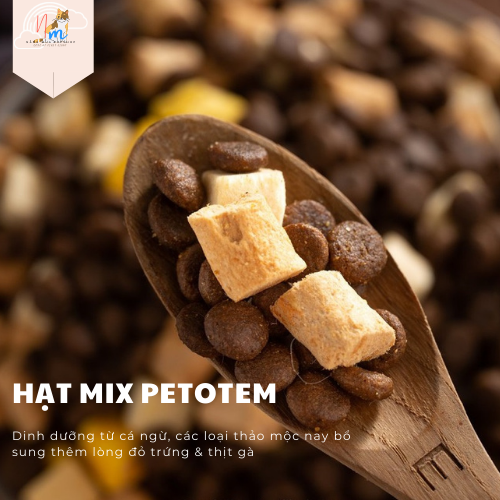 Thức ăn cho mèo, hạt Mix LÒNG ĐỎ TRỨNG + ỨC GÀ SẤY