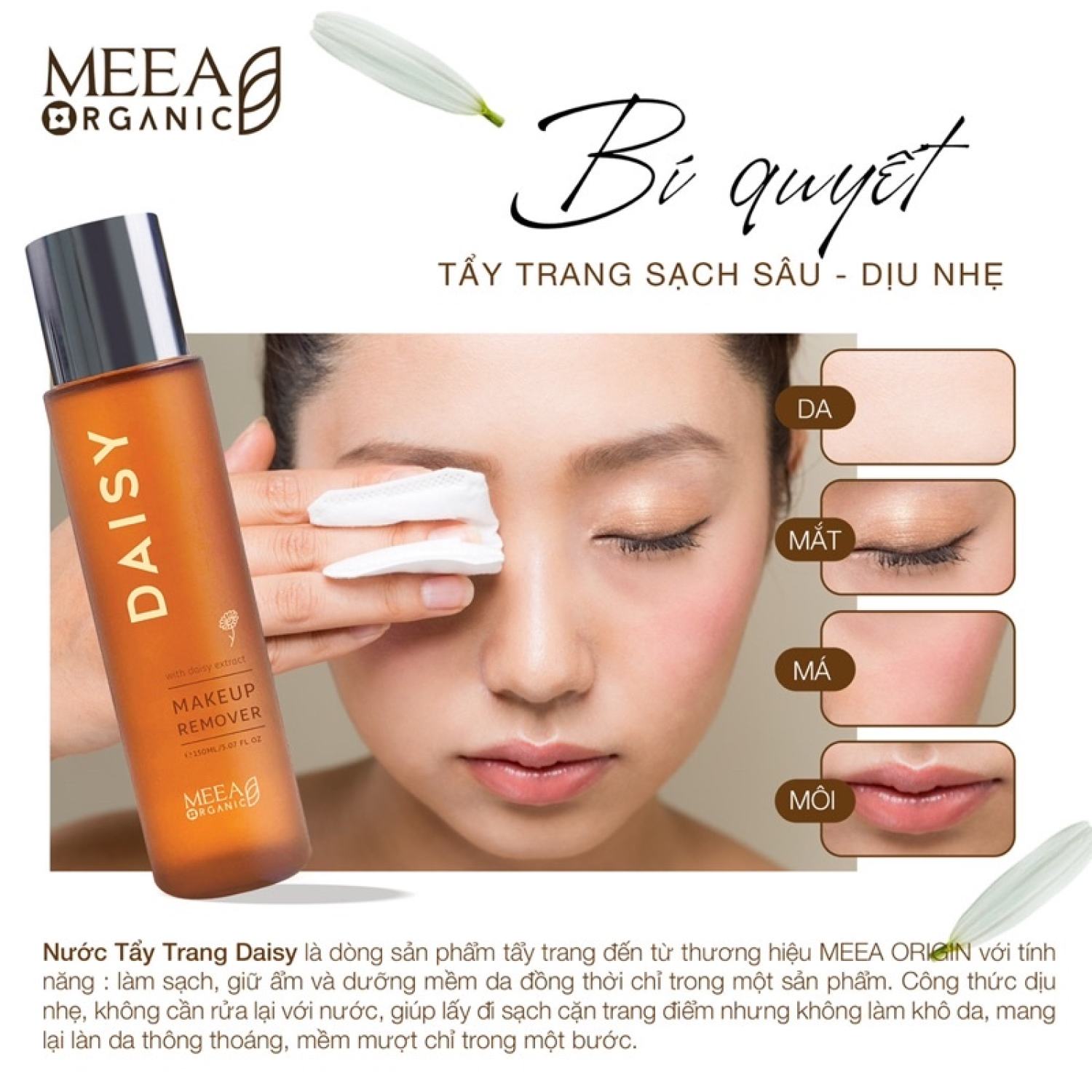 [HCM]NƯỚC TẨY TRANG DAISY HOA CÚC 150ML