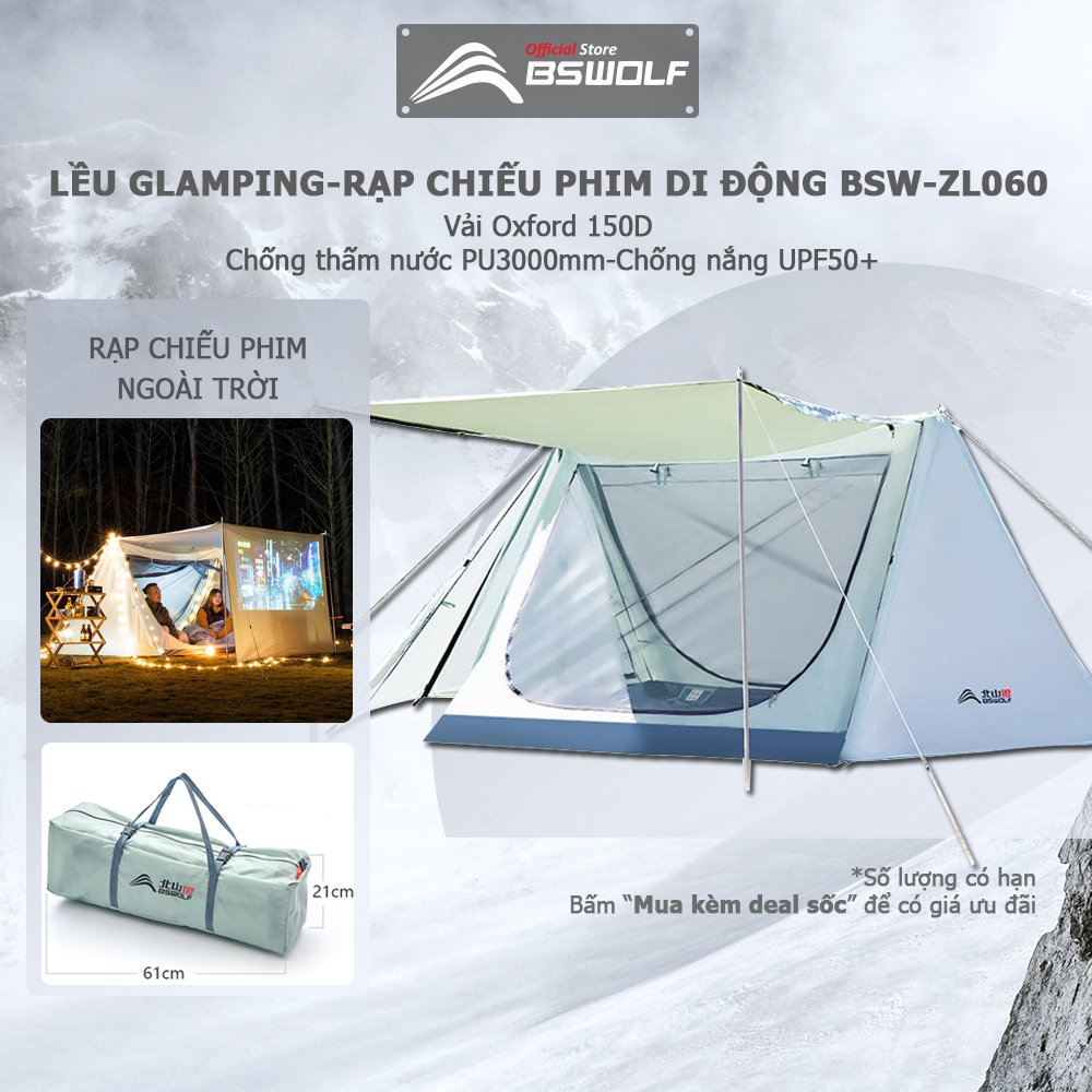 Lều Cắm Trại, Lều Dã Ngoại, Lều camping Chuyên Nghiệp Trekking, Lều cắm trại có màn chiếu có thể xem phim phù hợp cho cặp đôi dã ngoại - Tặng đầy đủ phụ kiện, lỗi 1 đổi 1