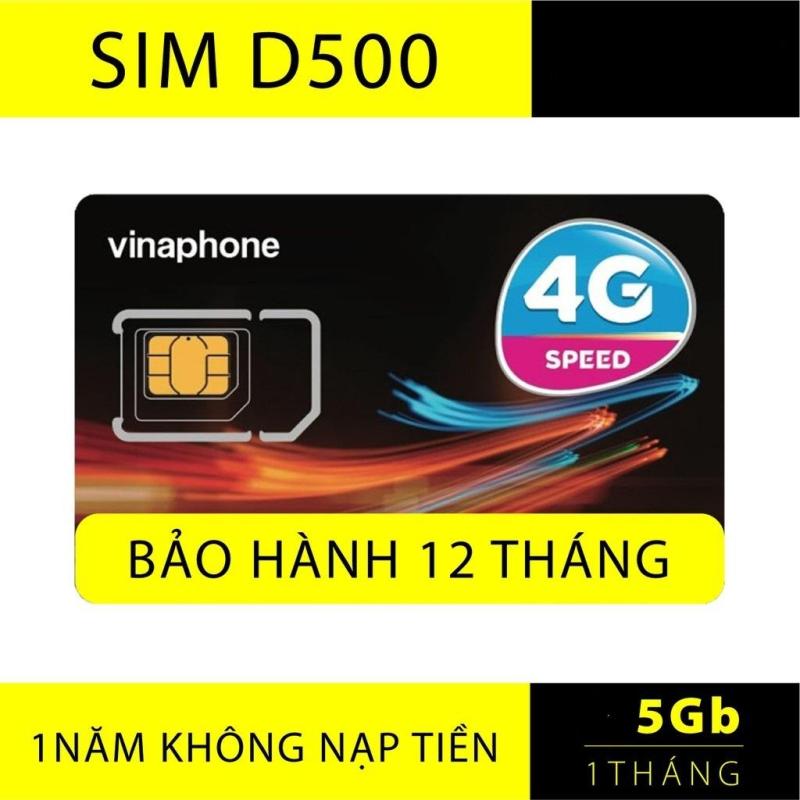 Sim 4G Vinaphone D500 trọn gói 01 năm, 5Gb tháng.