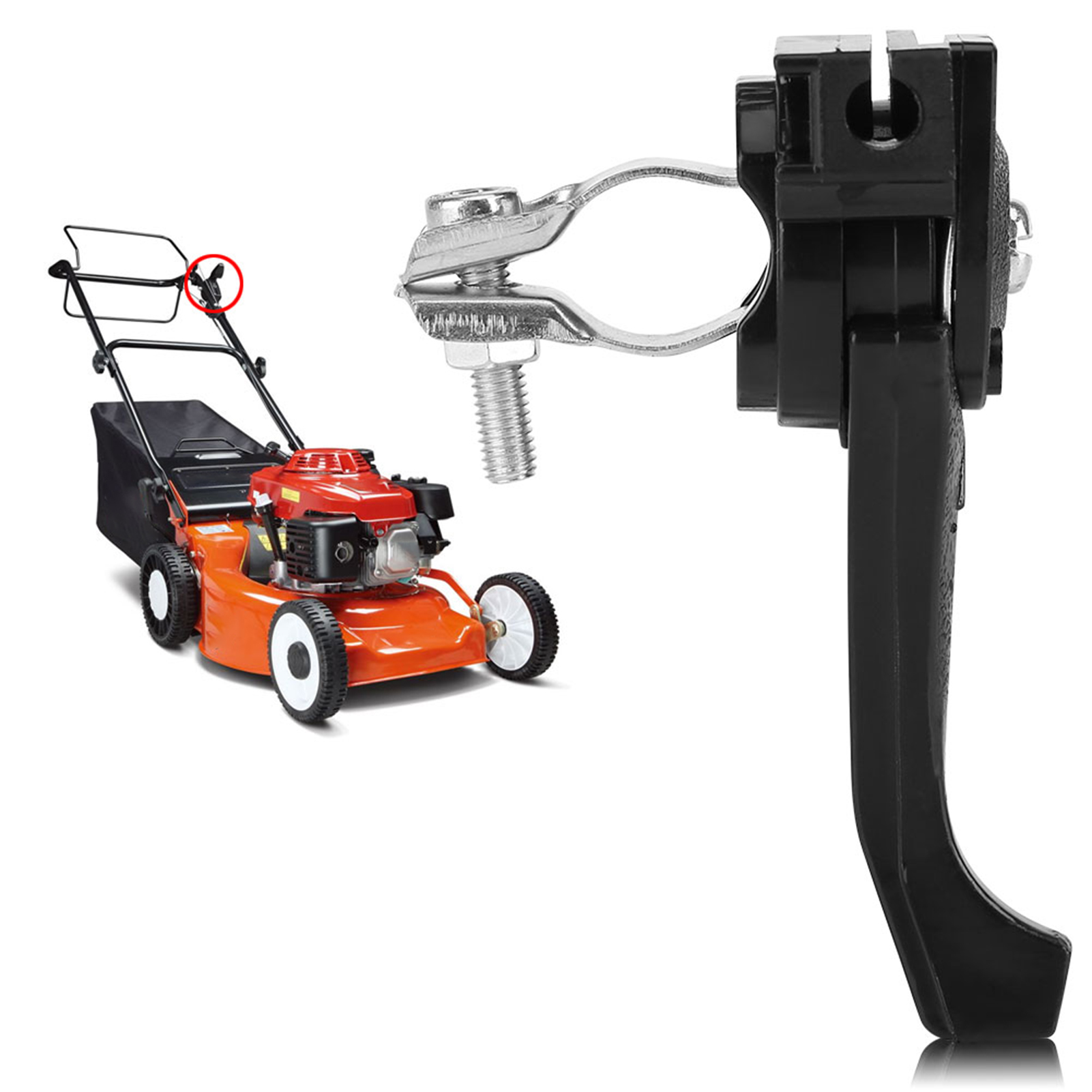 Lawnmower Universal Throttle Control Lever & Cable Metal Plastic Coating Supply Fit for 23~27mm Handlebar