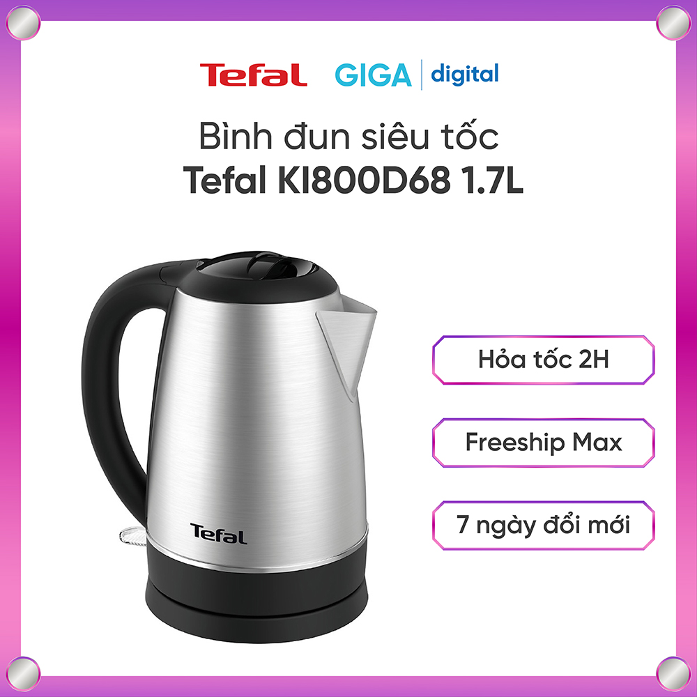 Ấm siêu tốc tefal ki800d68 1.7l | bình đun siêu tốc tefal 1800w | bình siêu tốc tefal hàng pháp