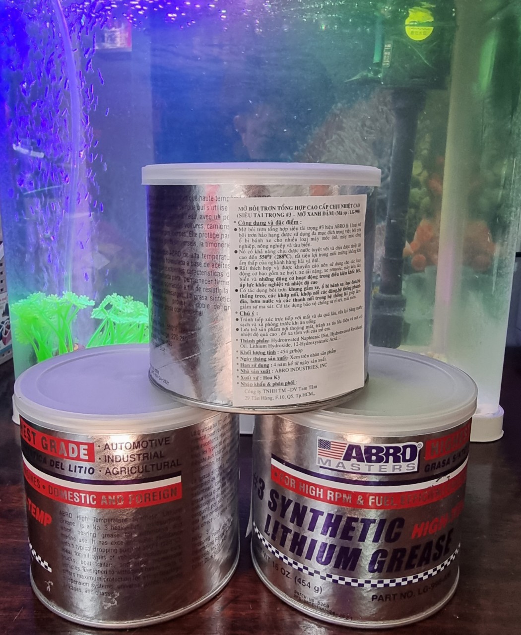 Mỡ Bò Xanh Đen ABRO Synthetic Lithium Grease USA (454g)
