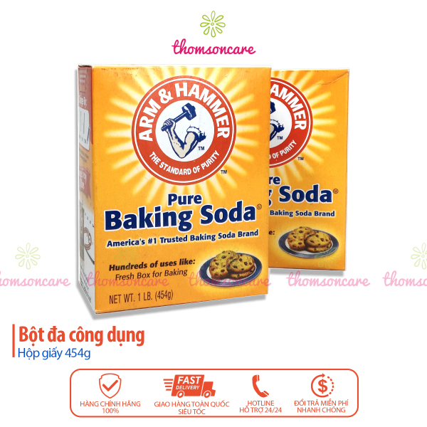 Bột Baking Soda Hộp 454g bột đa công dụng, tẩy vệ sinh, trắng răng, làm bánh nhập khẩu