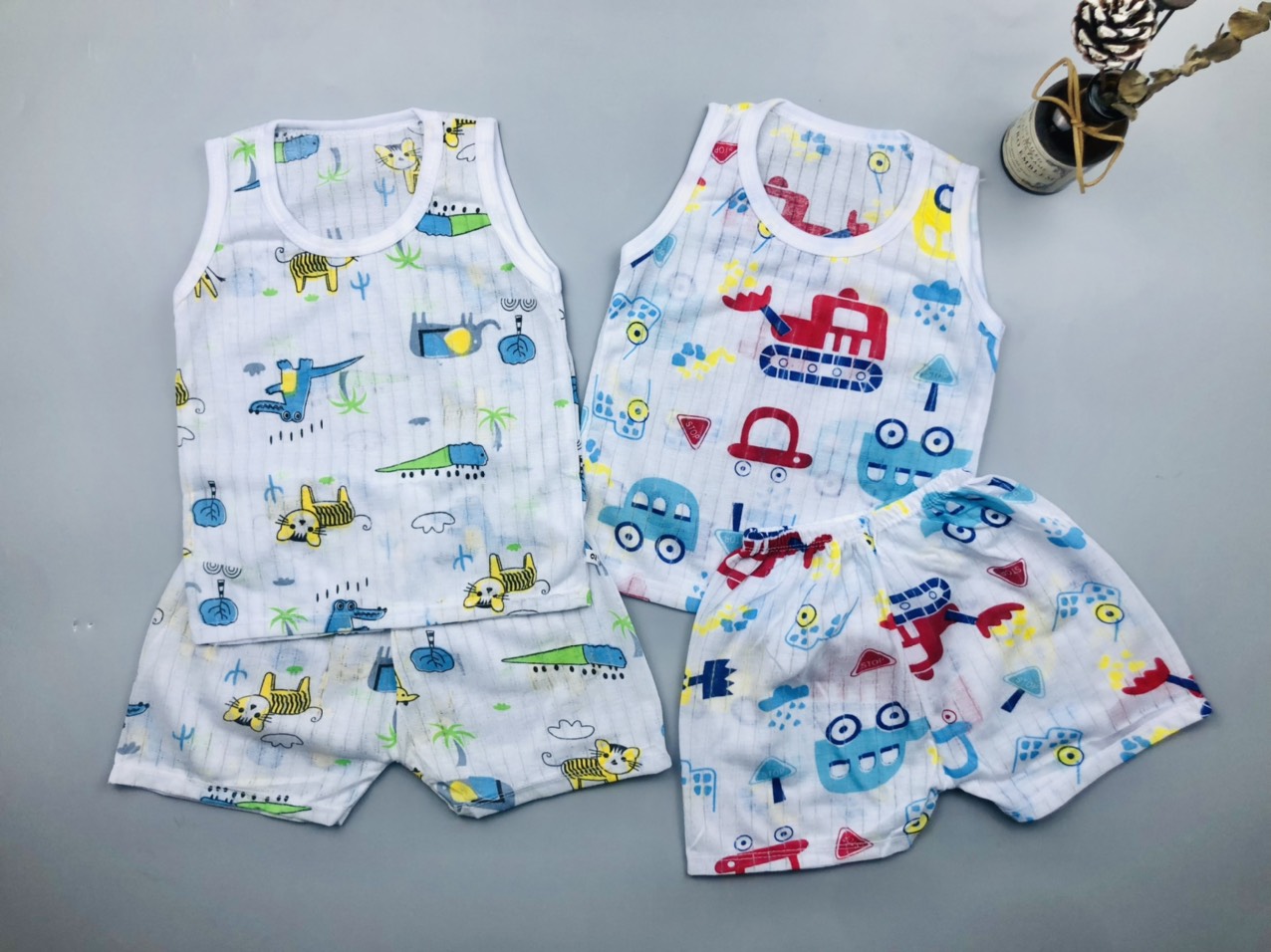 COMBO 3 Bộ ba lỗ thông hơi chất cotton giấy thoáng mát cho bé trai và bé gái từ 3-14kg - BBL - ( quần áo cho trẻ sơ sinh đồ cho trẻ sơ sinh )