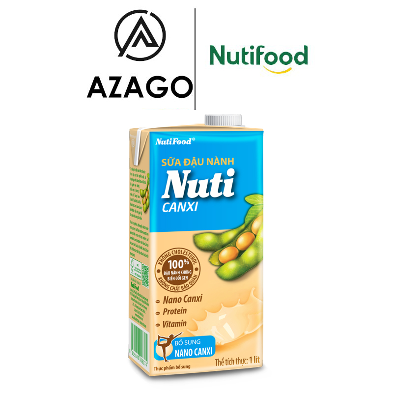 Sữa đậu nành Nuti Canxi Hộp 1 Lít NSDNX03AZ - Thương Hiệu NUTIFOOD - AZAGO