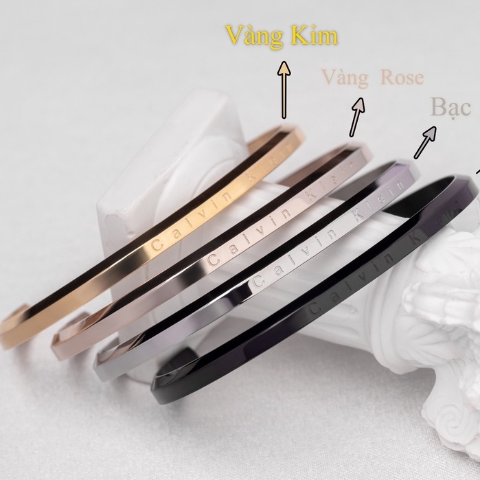 Vòng tay titan CK lắc tay cuff kiểu chữ C thời trang teen nam nữ đeo đều đẹp LAVIDO