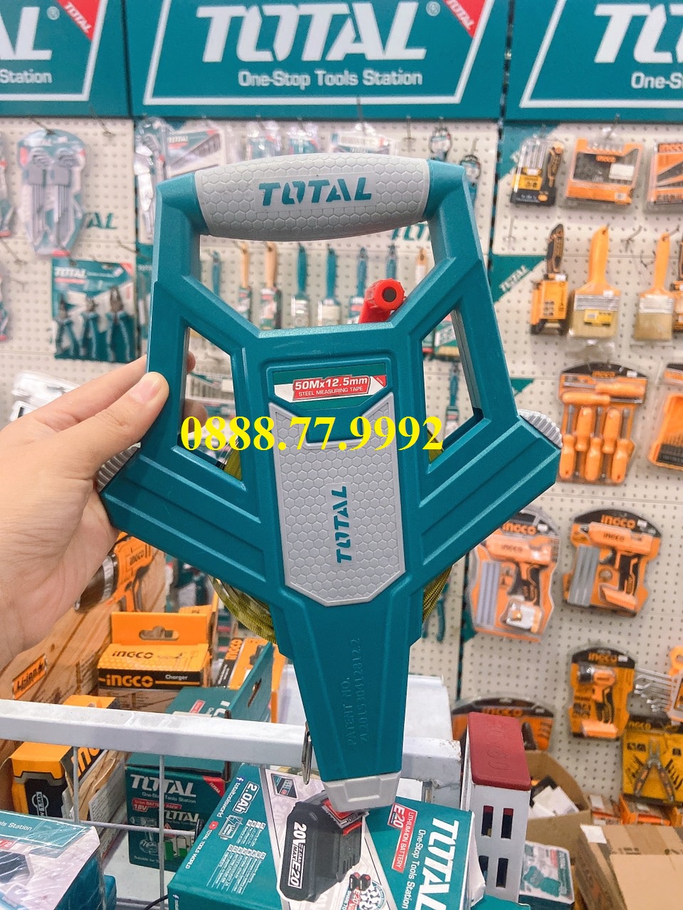 Thước cuộn thép TOTAL TMT710506 | thước kéo thép chiều dài 50m bề rộng lá thước 12.5mm đo lường, đo đạc chính xác trong xây dựng